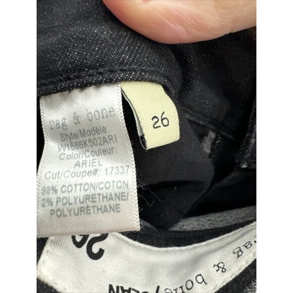 Rag And Bone High Rise Ankle Skinny Womens 27x27 Black Denim Jeans - Picture 7 of 7